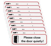 Briny River Lot de 10 panneaux autocollants en PVC avec inscription « Please Close The Door Quietly! » 196 x 65 mm