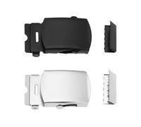 Briny River Lot de 2 boucles de ceinture coulissantes en métal de 35 mm de style militaire de style militaire pour ceinture de 32 mm, noir, 35mm