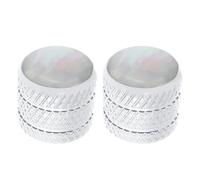 Briny River Lot de 2 Boutons de Guitare Telecaster à Double Ligne en Acier Blanc Compatible avec Fender Et Guitare Basse électrique Argent