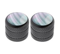 Briny River Lot de 2 Boutons de Guitare Telecaster à Double Ligne en Acier Blanc Compatible avec Fender Et Guitare Basse électrique Noir