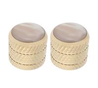 Briny River Lot de 2 boutons en acier blanc à double ligne compatibles avec Fender compatibles avec guitare électrique Telecaster et basse Doré