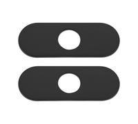 Briny River Lot de 2 cache-trous de robinet d'évier de cuisine en acier inoxydable 304 pour robinet de cuisine à 1 ou 3 trous, 160 x 35 x 6 mm, noir