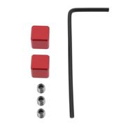 Briny River Lot de 2 Embouts de Câble de Vélo Carrés en Alliage d'aluminium avec Vis Et Clé Hexagonale Rouge