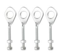 Briny River Lot de 2 Paires de Tendeurs de Chaîne de 12 Mm Ajusteurs d'essieu de 12 Mm avec écrous pour Moto Tout-Terrain 110 CC 125 CC ATV Quad Silver