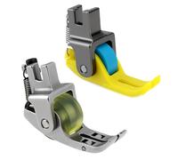Briny River Lot de 2 pieds presseurs à coudre avec 1 rouleau de pied + 3 pieds à rouleau de rechange pour roue étroite Convient à la plupart des machines à coudre industrielles