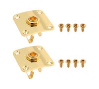 Briny River Lot de 2 plaques jack d'entrée jack 1/4 35 x 25 x 10 mm 6,35 mm compatibles avec Les Paul, doré