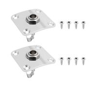 Briny River Lot de 2 plaques jack d'entrée jack 1/4 35 x 25 x 10 mm 6,35 mm compatibles avec Les Paul, argent