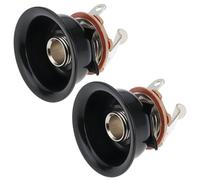 Briny River Lot de 2 Prises Jack Encastrées pour Guitare Compatible avec Fender Telecaster 9,3 X 27,5 Mm Noires
