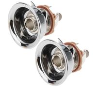 Briny River Lot de 2 Prises Jack Encastrées pour Guitare Compatible avec Fender Telecaster 9,3 X 27,5 Mm Argentées