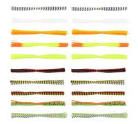 Briny River Lot de 20 Jupes en Silicone de 40 Brins Pièces de Rechange pour Leurres de Pêche à Faire Soi-même Jupe Souple pour Leurres de Pêche à La Basse Leurres de Jig Spinnerbait Buzzbait