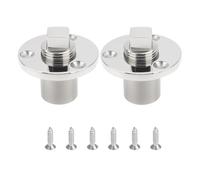 Briny River Lot de 2pcs Bouchons de Vidange de Bateau en Acier Inoxydable 316 avec Vis Connecteur d'aération Adapté pour Plaque Arrière de Trou de 1 Pouce Congélateur de Puits de Poisson Yacht