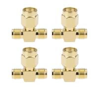 Briny River Lot de 4 adaptateurs SMA mâle vers double RF SMA femelle RF pour extension de signal d'appareil réseau