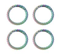 Briny River Lot de 4 mousquetons à ressort avec anneau en O Arc-en-ciel Diamètre intérieur 32 mm Diamètre extérieur 41 mm Porte-clés en alliage de zinc