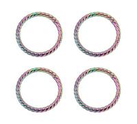 Briny River Lot de 4 mousquetons à ressort avec anneau en O Arc-en-ciel Diamètre intérieur 38 mm Diamètre extérieur 48 mm Porte-clés en alliage de zinc
