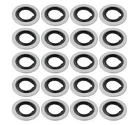 Briny River Lot de 50pcs Rondelles d'étanchéité Collées M8 en Caoutchouc Nitrile 14x8,7x1mm Rondelles Auto-centralisantes Non Dowty Rondelles d'étanchéité pour Machines Système Hydraulique Moteur