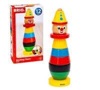 BRIO - 30120 - Clown à empiler - En bois FSC - Jouet d'éveil premier age - Pour apprendre à trier et à empiler - A partir de 12 mois