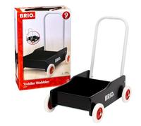 BRIO - 31351 - Chariot de marche noir - En bois FSC® - Avec roues en caoutchouc antidérapantes - Fonction frein - Jouet pour enfant à partir de 9 mois