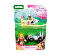 BRIO - 33314 - Belle au Bois Dormant & Wagon/Disney Princesses - Accessoire pour Circuit de Train en Bois - avec connexions aimantées - A partir de 3 Ans
