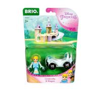 BRIO - 33322 - Cendrillon & Wagon/Disney Princesses - Accessoire pour Circuit de Train en Bois - avec connexions aimantées - A partir de 3 Ans