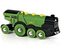 BRIO World - 33593 - Locomotive Verte Puissante A Piles - Jouet en bois