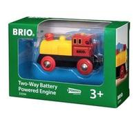 BRIO World - 33594 - Locomotive à pile Bidirectionnelle Jaune - Train électrique avec fonction lumineuse - Pour circuit de train en bois - Jouet pour garcons et filles dès 3 ans