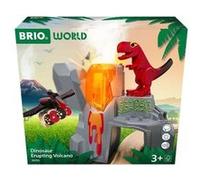 Brio Accessoire circuit train bois, Volcan en éruption dinosaure, Sans pile, avec aimant, dès 3 ans