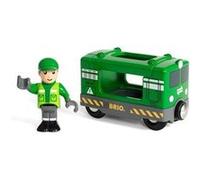 BRIO World - 33894 - Locomotive Cargo & Conducteur - Figurine incluse - Pour circuit de train en bois - Système d'attache aimantée - Jouet pour garçons et filles dès 3 ans