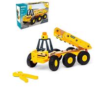 BRIO Builder 34599 Volvo camion à benne basculante - Véhicule de construction robuste avec surface de chargement inclinable, direction de pliage et module d'éclairage - Recommandé pour les enfants à partir de 3 ans