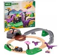 BRIO Circuit Aventure Dinosaure 21 pieces - Action de Jeu sans Pile - Dinosaures Inclus - Circuit de Train en Bois - Brio World