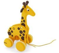 Brio Jouet à tirer Girafe 30200 – Bois FSC, roulettes silencieuses, dès 12 mois – Jaune G