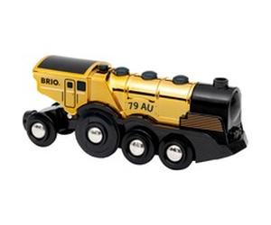 BRIO Goldene Batterielok mit Licht und Sound, Jeu véhicule
