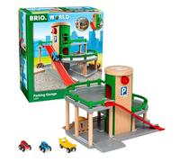 Brio World - 33204 - Garage Rail / Route - Accessoire pour circuit de train en bois - 3 niveaux - Véhicules inclus - Action de jeu sans pile - Jouet pour garçons et filles dès 3 ans