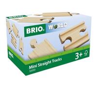 BRIO World - 33333 - Mini Rails Droits Mixtes 54 mm - Accessoire pour circuit de train en bois - Assortiment de rails - Jouet pour garçons et filles dès 3 ans