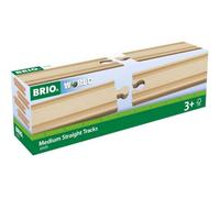 Brio Rails Moyens Droits 33335 – 144 mm – Accessoire circuit train en bois – à partir de 3 ans
