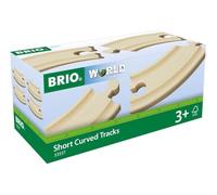 BRIO World - 33337 - Petits Rails Courbes 90 mm - Accessoire pour circuit de train en bois - Jouet pour garçons et filles à partir de 3 ans
