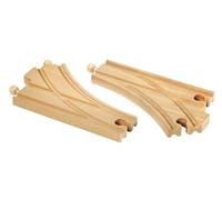 BRIO World - 33346 - Aiguillages Courbes 144 mm - Accessoire pour circuit de train en bois - Jouet pour garçons et filles à partir de 3 ans