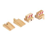 BRIO World - 33385 - Lot de 2 Rampes et 2 Butoirs - Accessoire pour circuit de train en bois - Jouet pour garçons et filles à partir de 3 ans