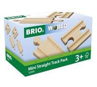 BRIO World - 33393 - Lot 4 Mini Rails Double Male/Double Femelle 54 mm - Accessoire pour Circuit de Train en Bois - Jouet pour garçons et Filles à partir de 3 Ans