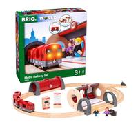 Brio World - 33513 - Circuit Métro - Coffret complet de 20 pièces - Circuit de train en bois - Thème ville urbain transport en commun - Jouet mixte à partir de 3 ans