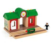 BRIO World - 33578 - Gare Principale à Enregistreur vocal - Accessoire pour circuit de train en bois - Fonction son et lumière - Jouet mixte à partir de 3 ans