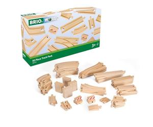BRIO World 33772 Large Gamme de 50 pièces - kit de Rails pour Le Chemin de Fer Jouets pour Tout-Petits recommandés pour Les Enfants à partir de 3 Ans