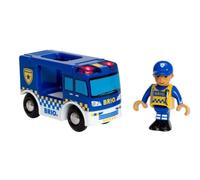 Brio World - 33825 - Camion de Police Son et Lumière - Camion avec son et lumières - Piles incluses - Pour circuit de train en bois - Jouet mixte dès 3 ans