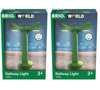 Brio World - 33836 - Eclairage Ferroviaire - Accessoire pour Circuit de Train en Bois - Piles incluses - Jouet pour garçons et Filles à partir de 3 Ans (Lot de 2)