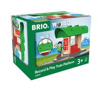 Brio World - 33840 - Gare à Enregistreur vocal - Accessoire pour circuit de train en bois - Fonction sonore - Figurine incluse - Jouet pour garçons et filles dès 3 ans