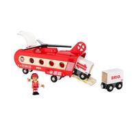 BRIO World - 33886 - Hélicoptère Cargo - Accessoire pour circuit de train en bois - Figurine incluse - Jouet pour garçons et filles à partir de 3 ans