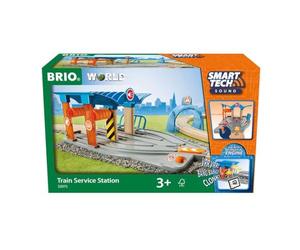 Brio World - 33975 - Station de Services Smart Tech Sound - Accessoire pour Circuit de Train en Bois - Actions de Jeu STEM - Jouet pour garçons et Filles dès 3 Ans