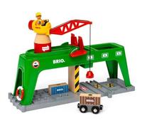 BRIO World - 33996 - Grue Double Voie de Chargement - Action de Jeu sans Pile/avec Aimant - Figurine Incluse - Jouet pour garçons et Filles à partir de 3 Ans