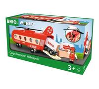 BRIO World - 33886 - Hélicoptère Cargo - Accessoire pour circuit de train en bois - Figurine incluse - Jouet pour garçons et filles à partir de 3 ans