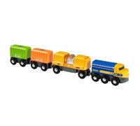 BRIO World Three Wagon Cargo Engine Train Toy for Kids Age 3 Years Up - Wooden R