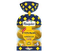 BRIOCHE PASQUIER - P'tits Pains Moelleux à la Farine de Maïs, Idéal pour Sandwichs (6 x 270g) - lot de 4 - Vendu par Lot